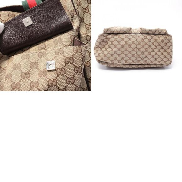 Gucci Sherry Line GG Canvas Tote Bag Canvas Leather - Picture 2 of 10